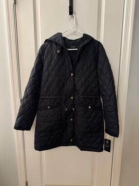 Lauren Ralph Lauren Quilted Hooded Jacket - Navy